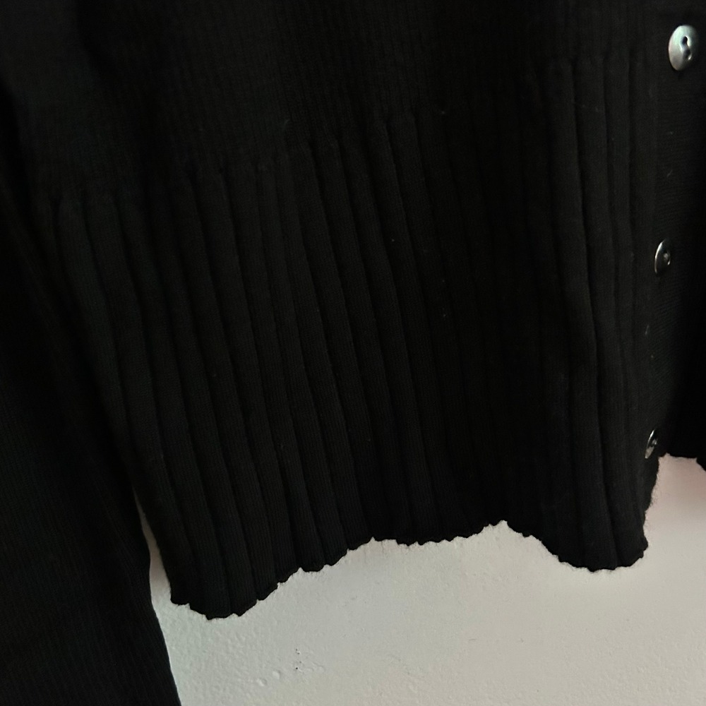 Madewell Womens Black Merino Wool Silk Blend V-Neck Button Front Cardigan XL New - Picture 5 of 10